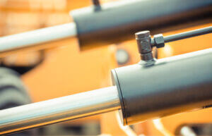 Piston Or Actuator As Part Of Hydraulic And Pneumatic Mechanism In Machine. Technology