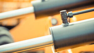 Piston Or Actuator As Part Of Hydraulic And Pneumatic Mechanism In Machine. Technology